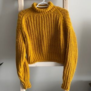 Crop top turtleneck sweater